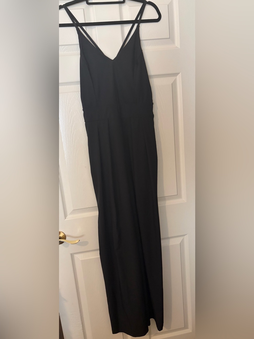Halara Black Wide Leg Jumpsuit Built-In Bra Strappy Back Women’s Large NWT
